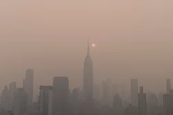 Wildfire smog envelopes a city