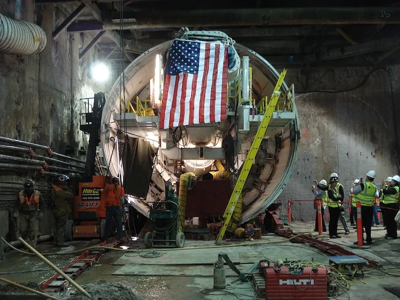 Boring a tunnel in the United States