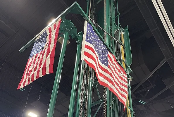 Rig flags-Three bits copy.jpg American flags adorn a drill rig