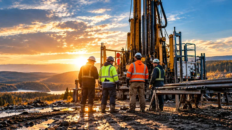 Drillers on Site An AI-generated image of drillers on site