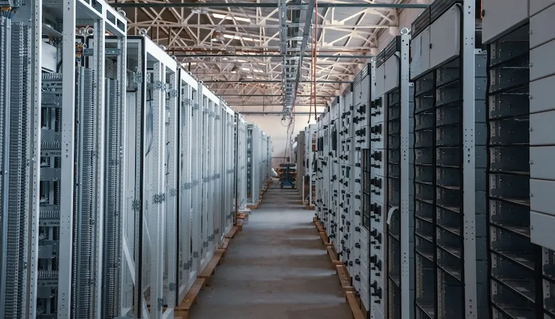 Hall of Data Center servers