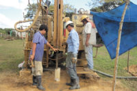 The group Texas Water Mission drills a well in Santa Maria, Honduras