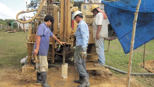 The group Texas Water Mission drills a well in Santa Maria, Honduras