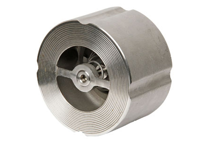 The wafer check valve is available in 2- to 8-inch with metal to metal seating or with a Buna-N option for drip-tight sealing.