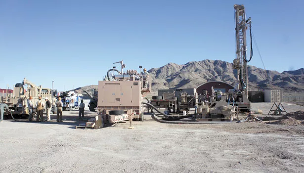 One of the top priorities of the week was to familiarize the soldiers with their new drill rig and support equipment.