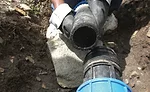 The Unicid cleaner cleared up this 75-mm HDPE pipe