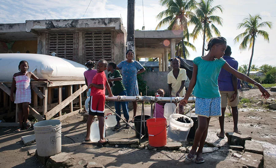 Water carried to homes in buckets