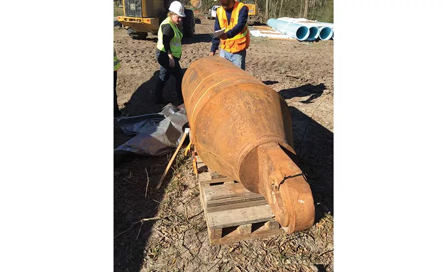 water line under Cypress Creek