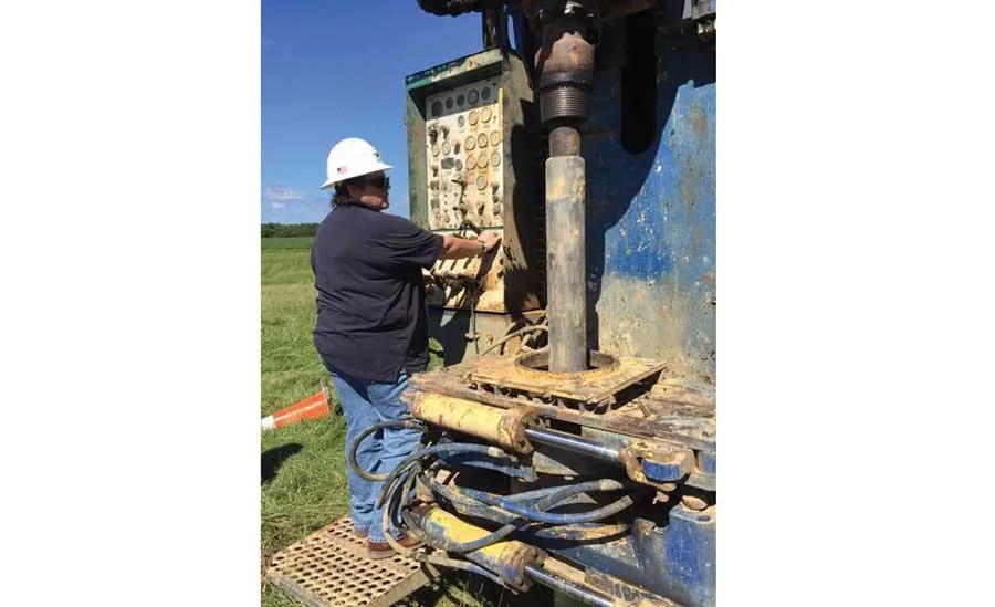 Tina Peters on drilling rig