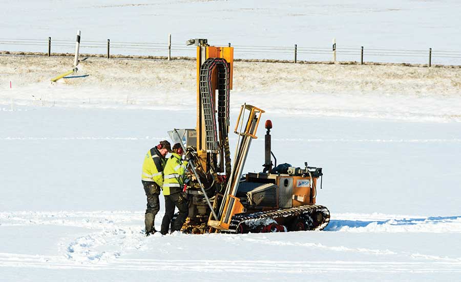 drilling in the snow