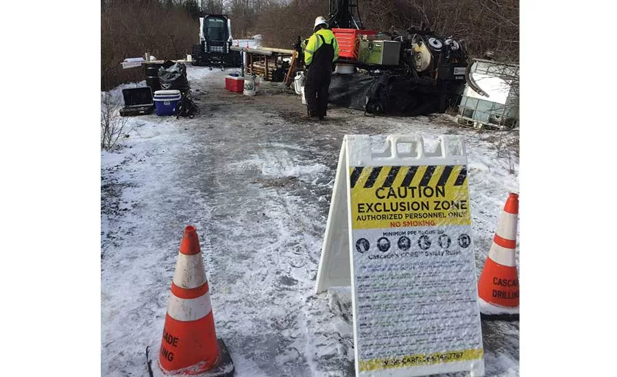 drilling jobsite in winter