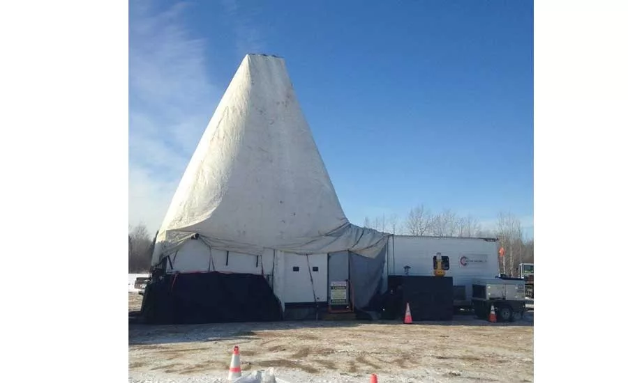 tent on drilling jobsite