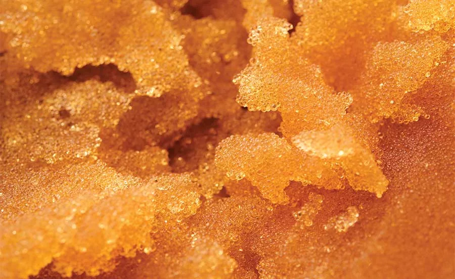 filtered material from well water