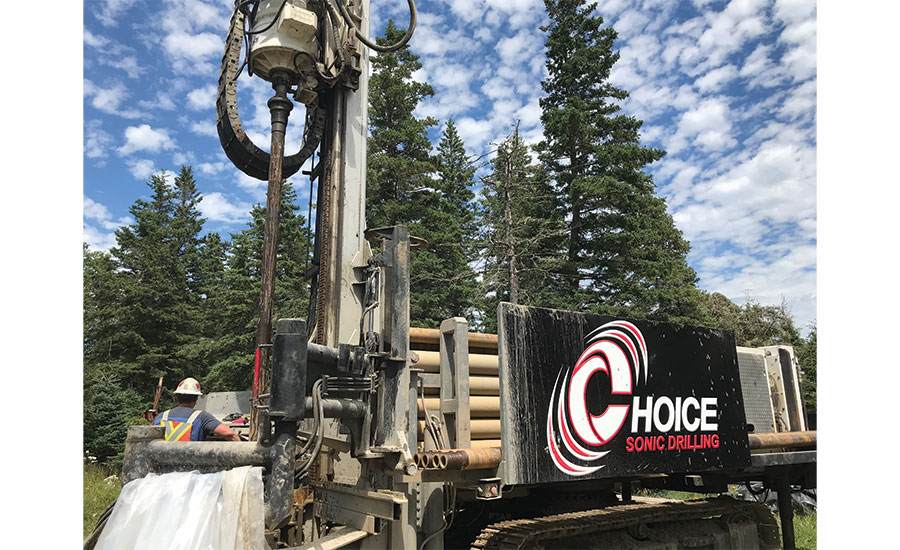 A driller with Toronto's Choice Sonic Drilling working on Oak Island