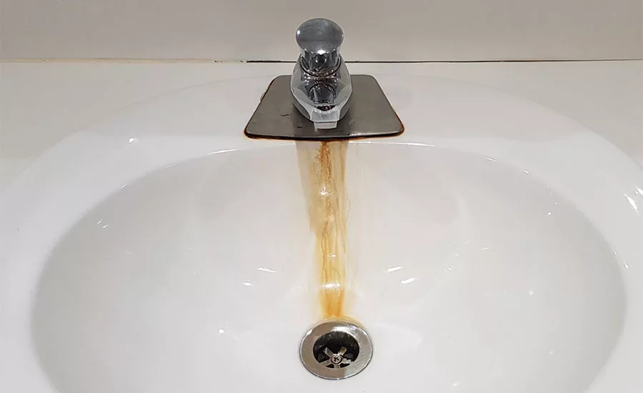 staining from iron in water