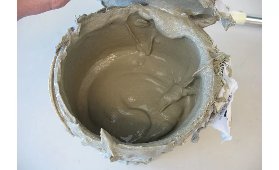 preparing a grout sample jar