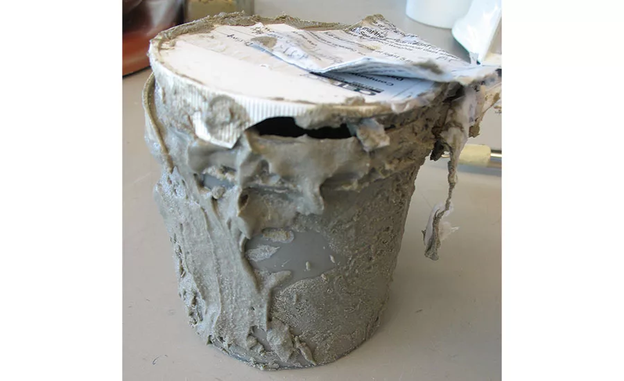 preparing a grout sample jar