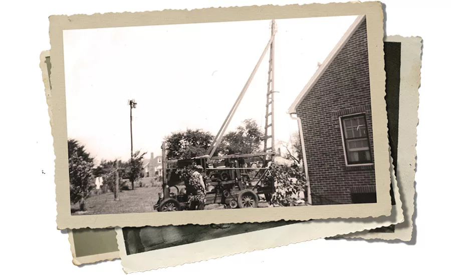 makeshift drilling rig