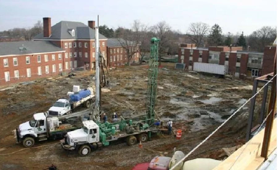 installing a loop field at Washington College
