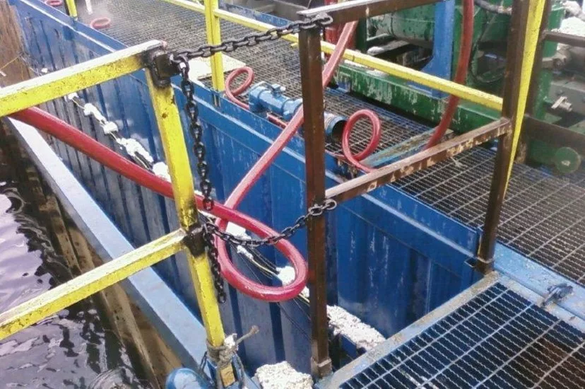 Guardrails on a frack tank