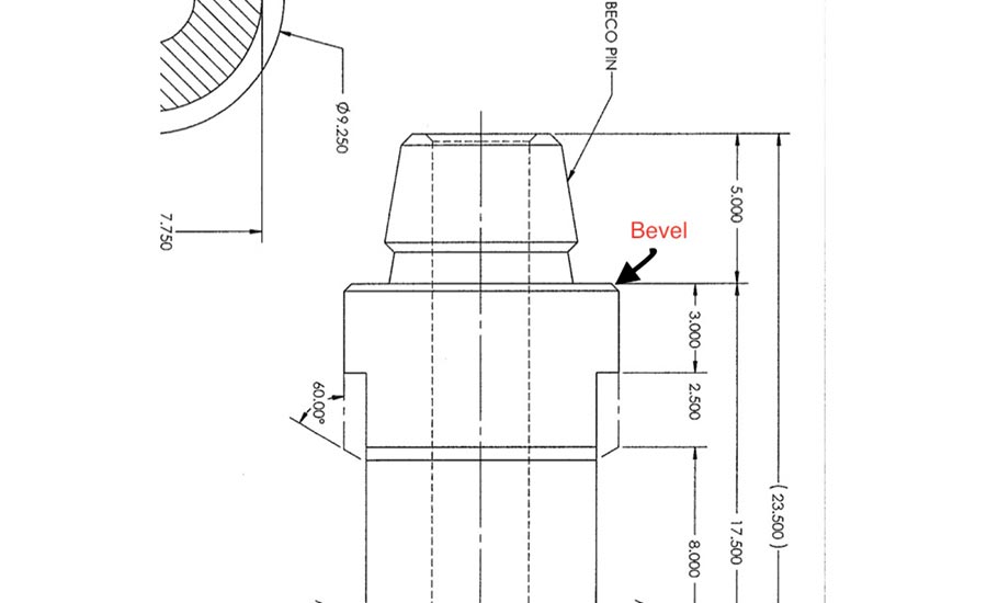 bevel in drill pipe