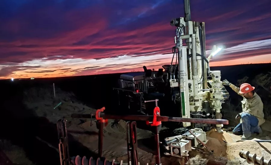 on a drilling jobsite in the evening