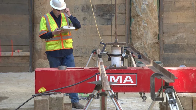 Crews conduct performance tests on each of the anchors