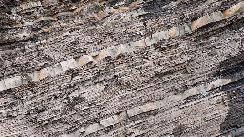 cross section of rock formation