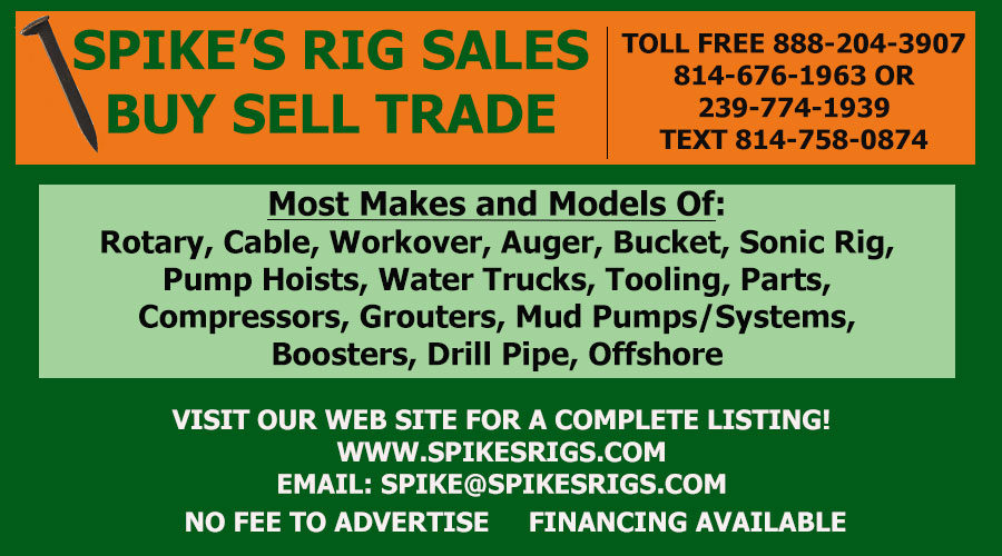 ROTARY, CABLE, AUGER, BUCKET, SONIC RIGS, RIGS, DRILL RIGS WATER TRUCKS, 