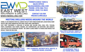EAST WEST MACHINERY & DRILLING IS BUYING & SELLING DRILL RIGS, PIPE, TOOLING, PARTS, EQUIPMENT, MUD PUMPS, ENGINES, AIR COMPRESSORS, AIR BOOSTERS, & GENSETS