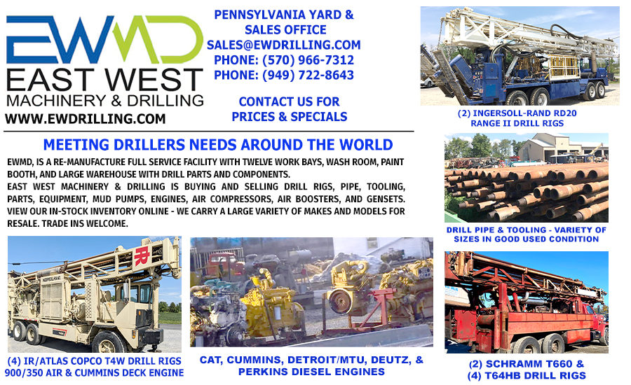 DRILLING RIGS PIPE TOOLING EQUIPMENT MUD PUMPS AIR COMPRESSORS EAST WEST MACHINERY