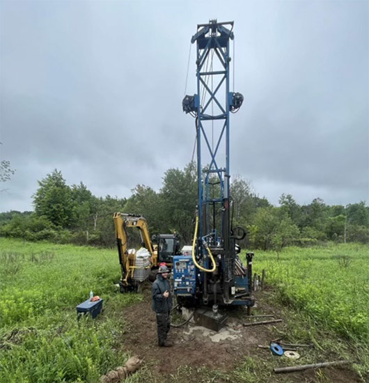 drilling in an open field
