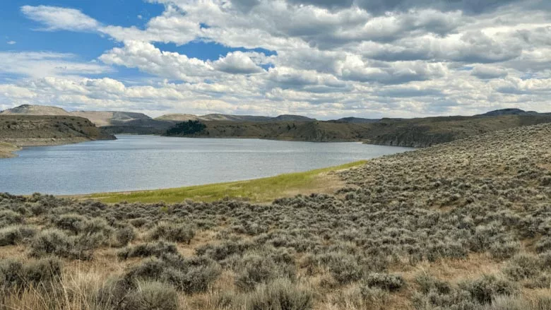 A picture of a declining reservoir in Colorado