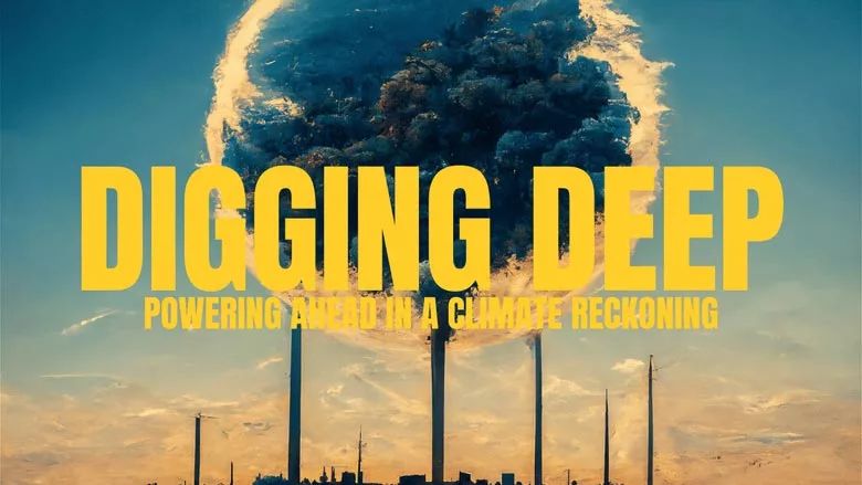 A hazy image of fossil fuels being burned