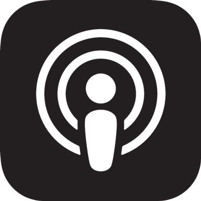 black Apple Podcasts icon