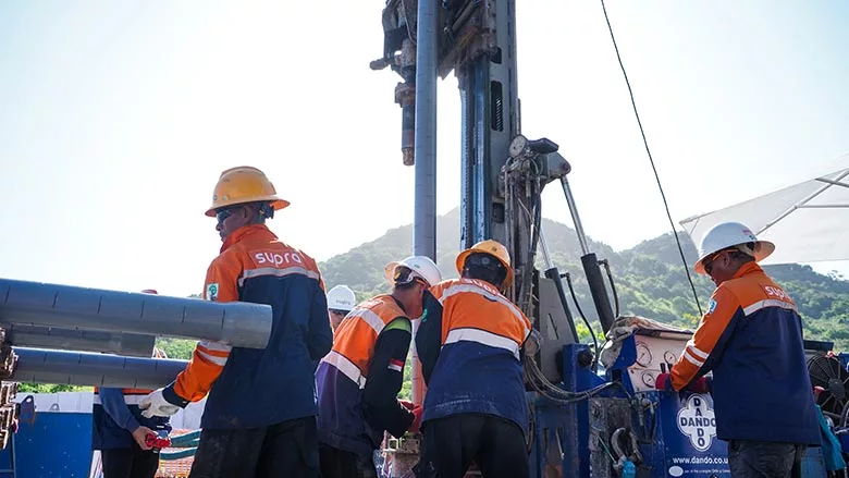 installing a well in Nusa Tenggara Barat, Indonesia