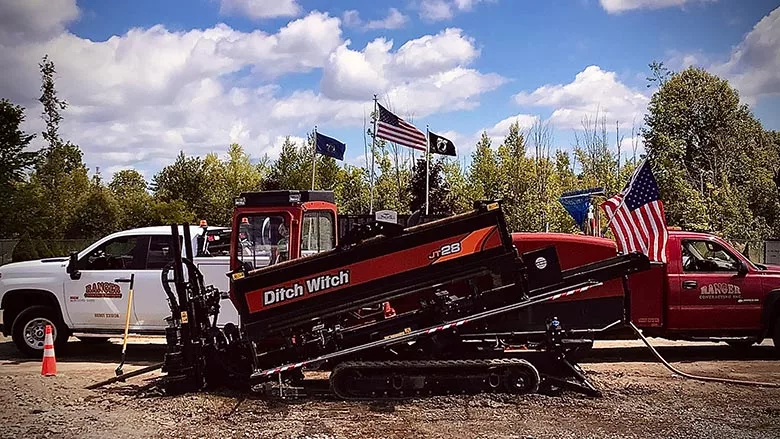 JT28 drilling rig installs PE for a 650-foot sewer 